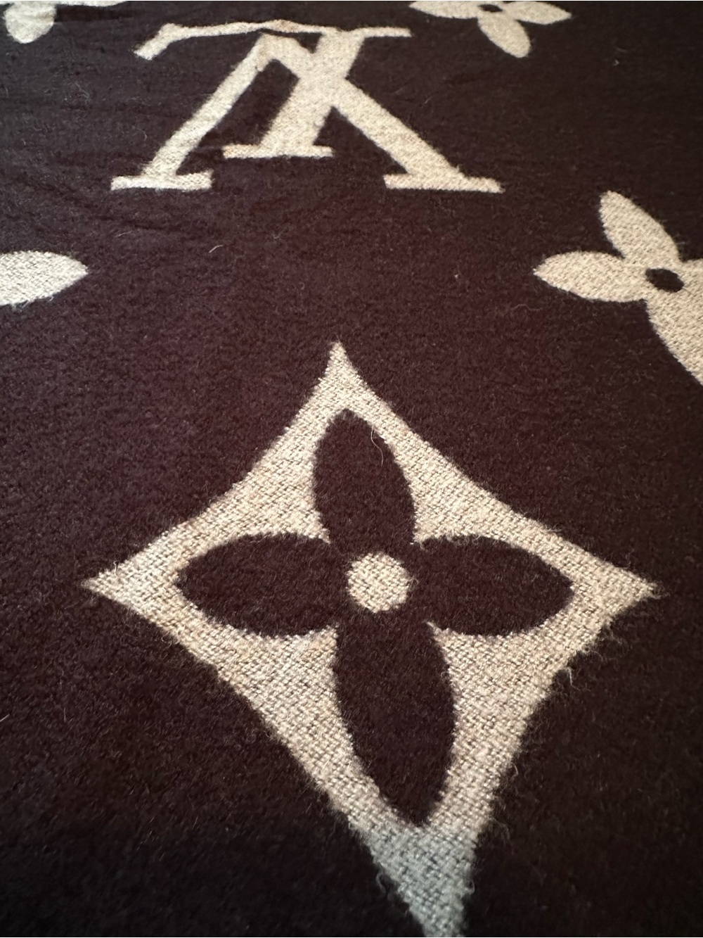 Louis Vuitton Black Scarf with white Accent - Picture 6 of 7